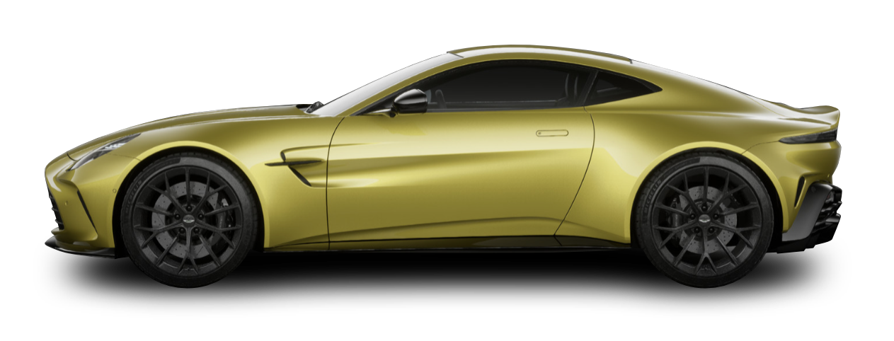 Rendering Aston Martin Vantage gialla - macchina sportiva